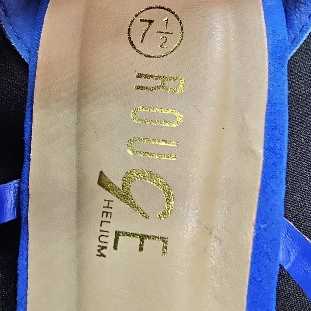 Size 7.5 | Rogue Helium Royal Blue Suede Open-Toe Sandals with Straps - Picture 4 of 5